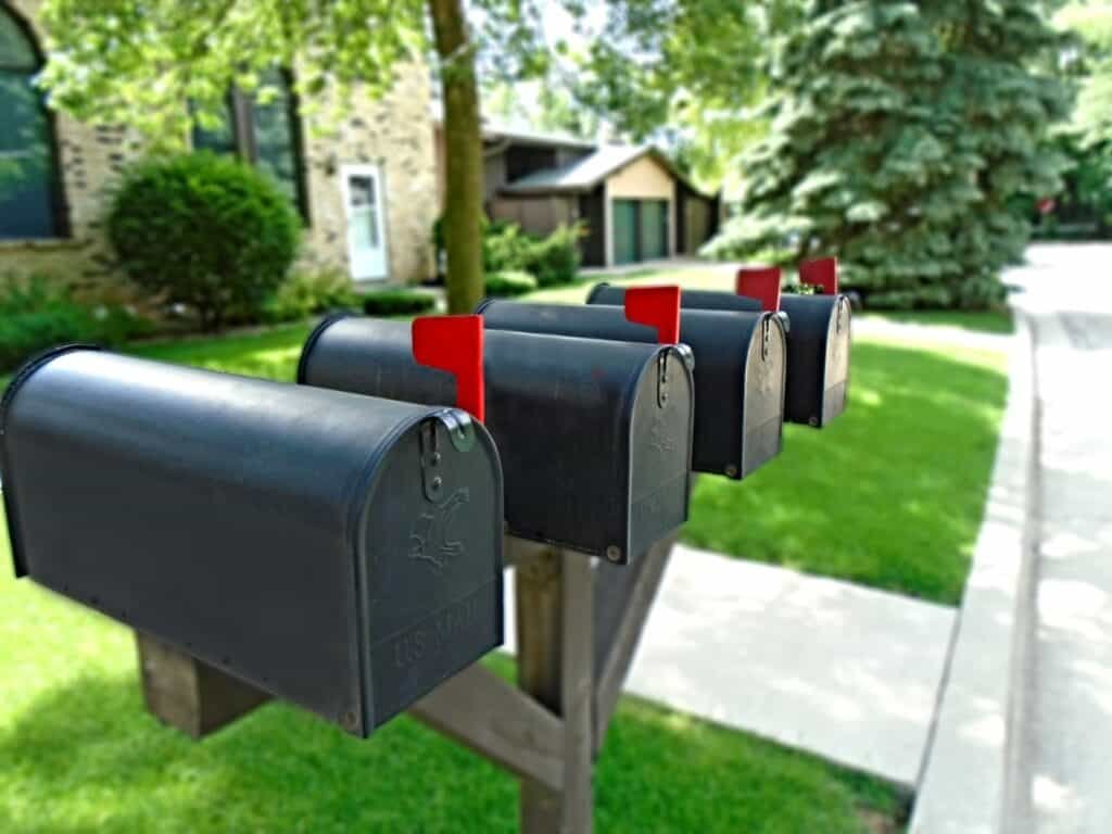 Row of mailboxes