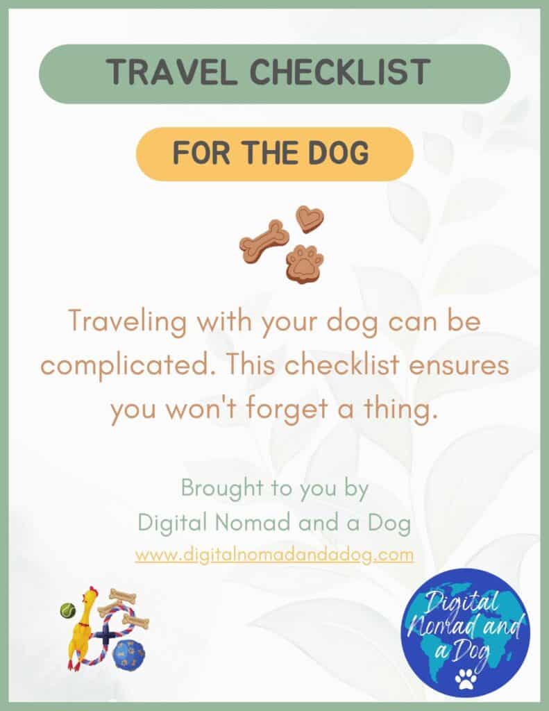 Checklist for traveling with your dog