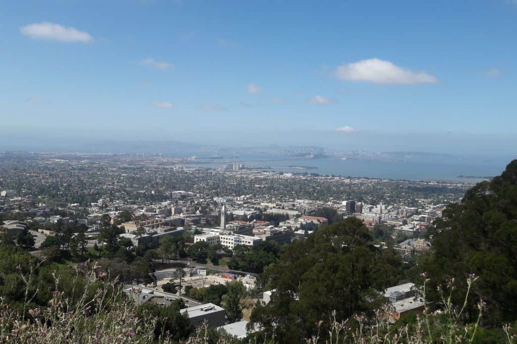 Looking down on Berkeley, California.