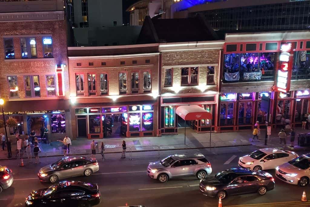 Downtown Nashville at night