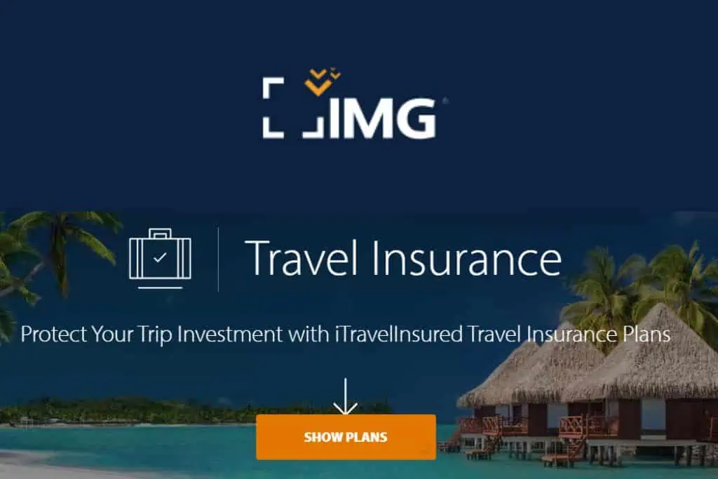 IMG Logo with "Travel insurance. Protect your trip investment with iTravel Insured Travel Insurance Plans."