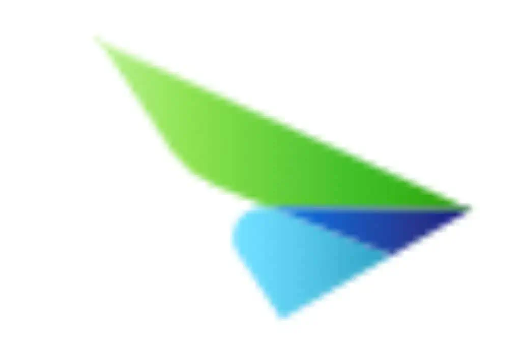 VisitorsCoverage logo - a green and blue shape vaguely resembling a bird or airplane.