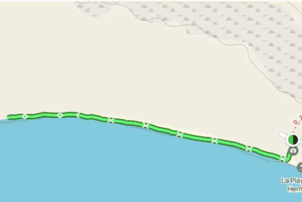 Map of Cozumel showing the location of Playa Mas Hermosa
