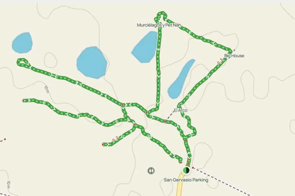 Map of Cozumel showing the location of San Gervasio