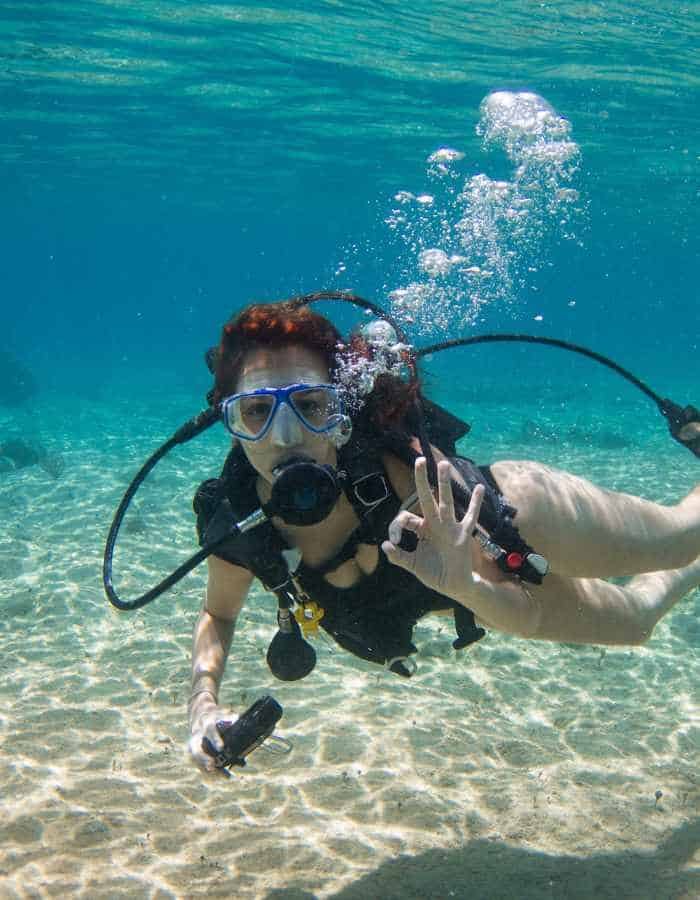 Scuba diver in Cozumel.